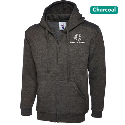 Title: Men Walking & Talking Zipped Hoodie – Take the First Step