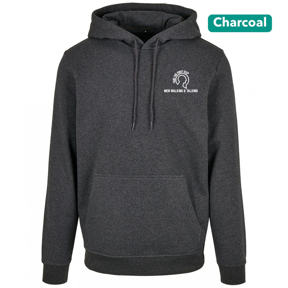 Title: Men Walking & Talking Premium Heavy Hoodie – Take the First Step