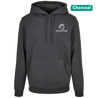 Title: Men Walking & Talking Premium Heavy Hoodie – Take the First Step
