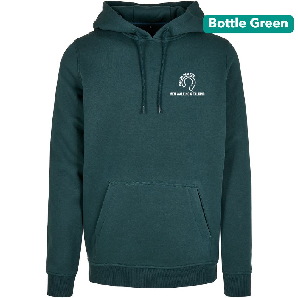 Title: Men Walking & Talking Premium Heavy Hoodie – Take the First Step