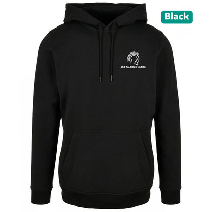 Title: Men Walking & Talking Premium Heavy Hoodie – Take the First Step