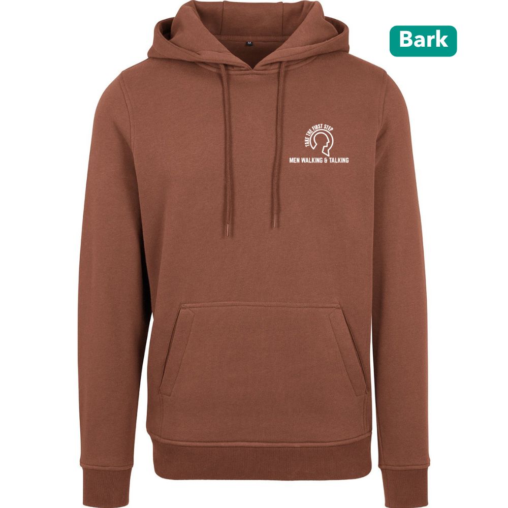 Title: Men Walking & Talking Premium Heavy Hoodie – Take the First Step
