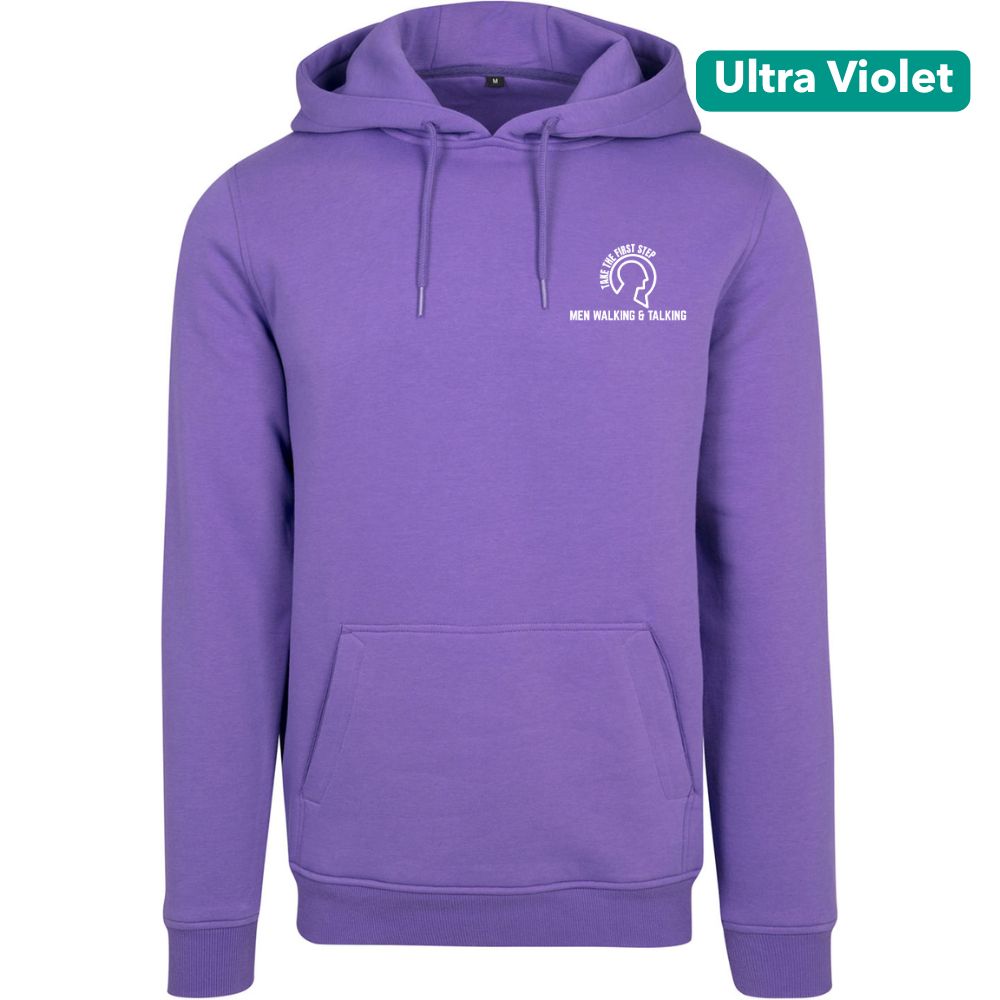 Title: Men Walking & Talking Premium Heavy Hoodie – Take the First Step