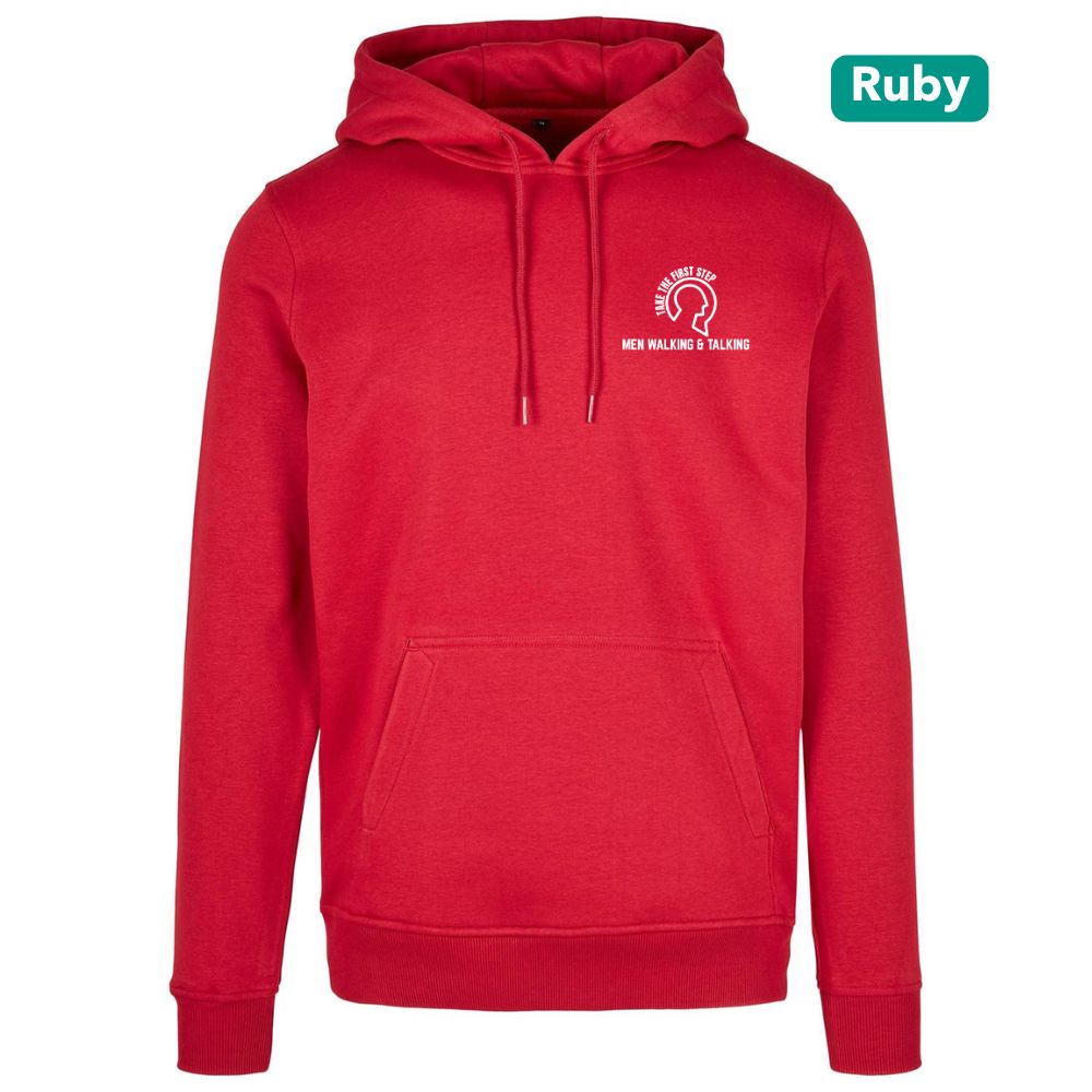 Title: Men Walking & Talking Premium Heavy Hoodie – Take the First Step