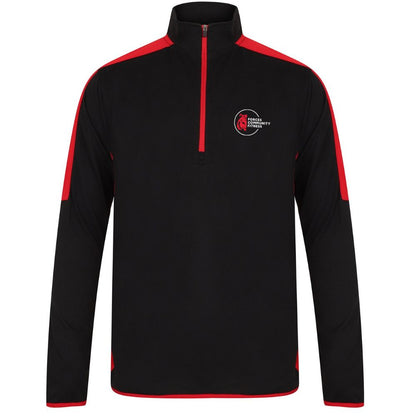 Forces Community Fitness – ¼ Zip Mid-Layer - Black / Red (LV571)