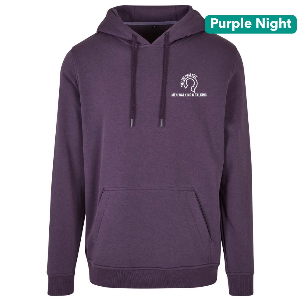 Title: Men Walking & Talking Premium Heavy Hoodie – Take the First Step