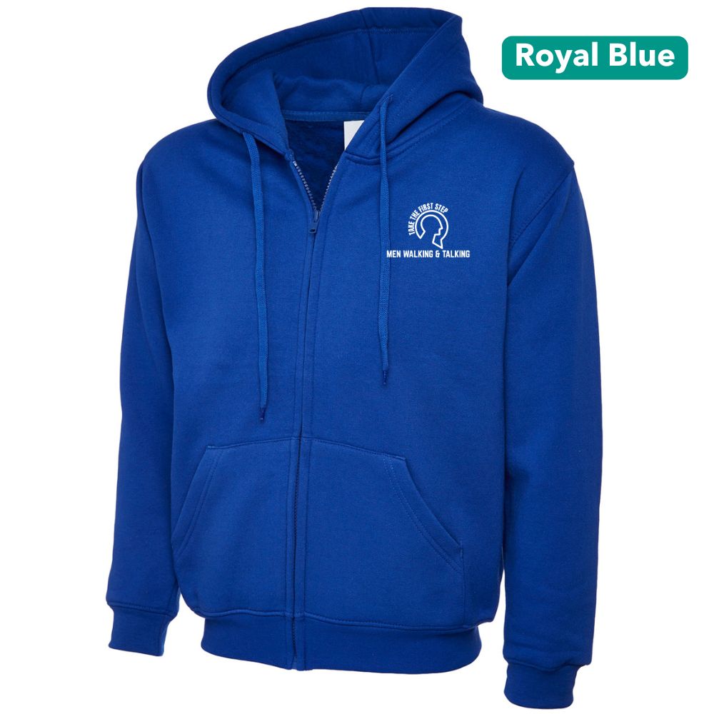 Title: Men Walking & Talking Zipped Hoodie – Take the First Step