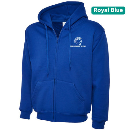Title: Men Walking & Talking Zipped Hoodie – Take the First Step
