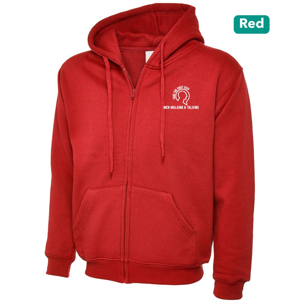 Title: Men Walking & Talking Zipped Hoodie – Take the First Step