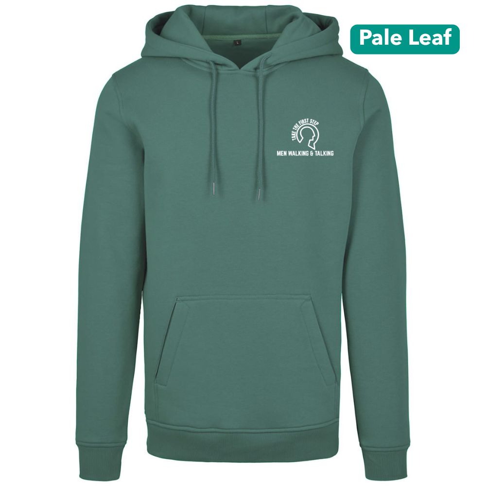 Title: Men Walking & Talking Premium Heavy Hoodie – Take the First Step