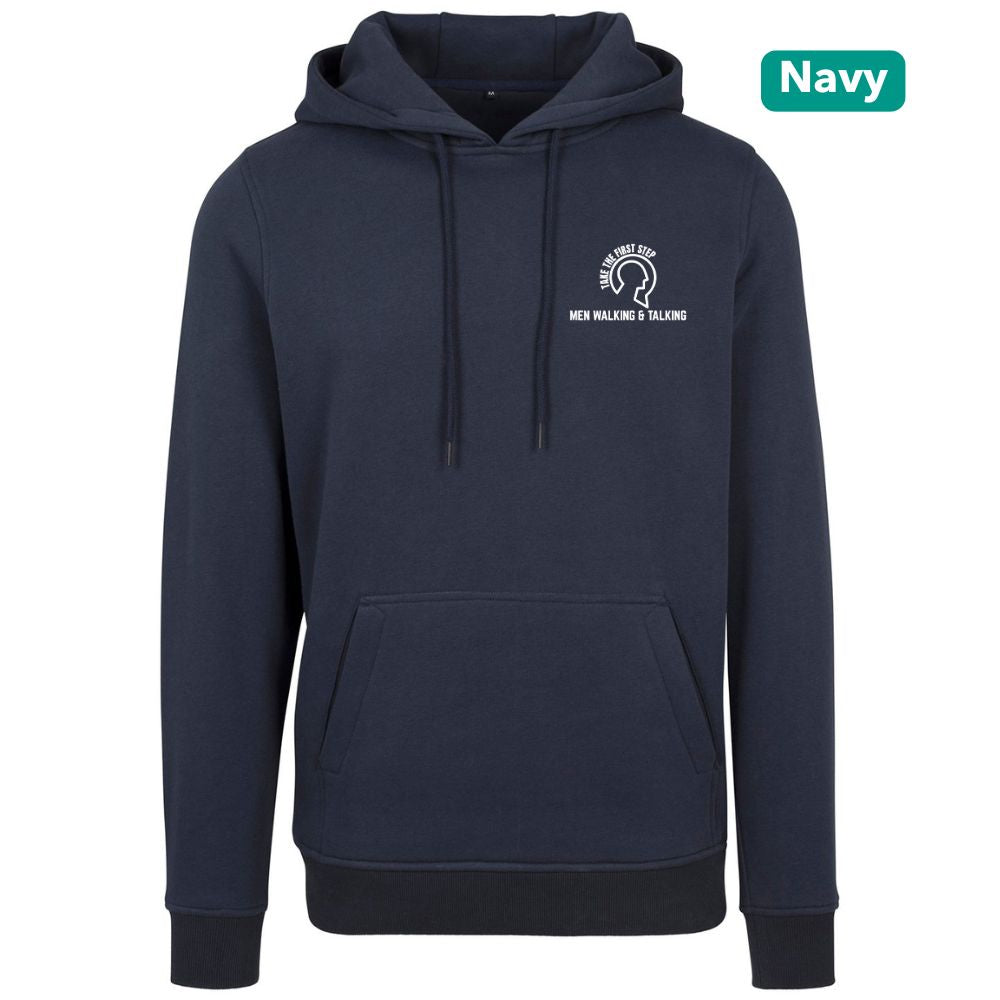 Title: Men Walking & Talking Premium Heavy Hoodie – Take the First Step